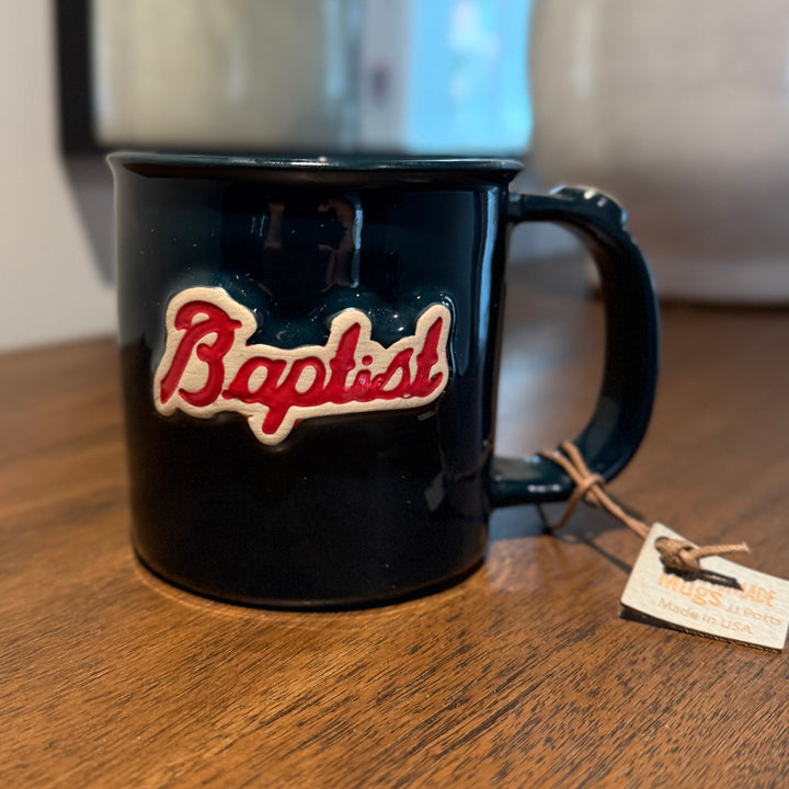 Handcrafted Baptist Baseball Pottery Mug
