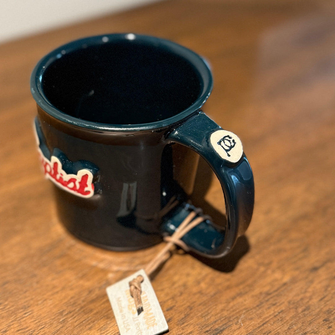 Handcrafted Baptist Baseball Pottery Mug