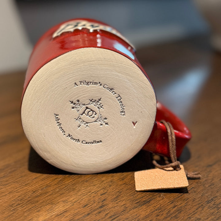Handcrafted Baptist Baseball Pottery Mug