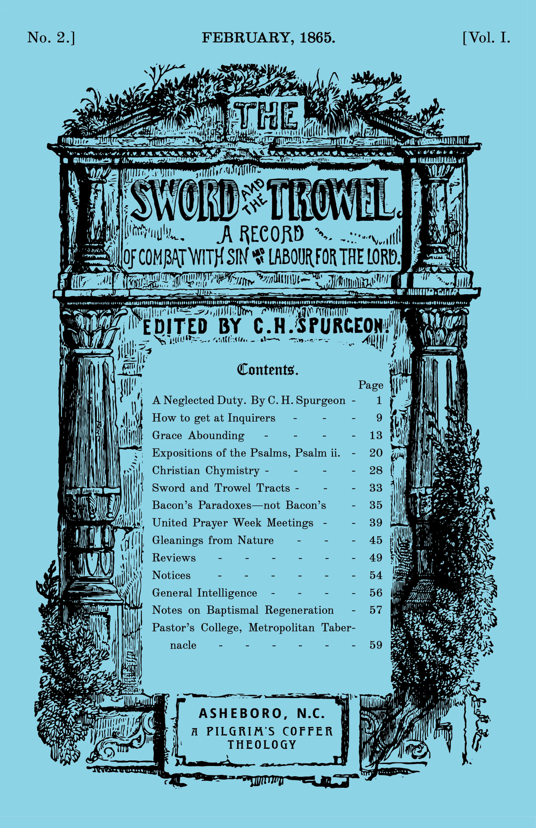 The Sword and the Trowel — February, 1865 (A Pilgrim's Coffer Theology Edition)