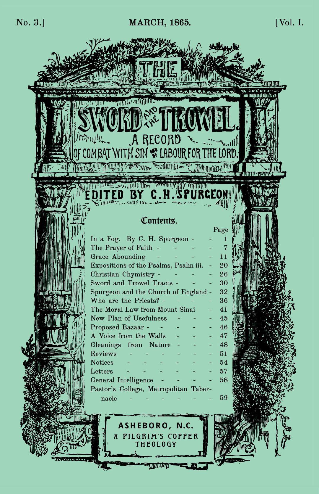 The Sword and the Trowel — March, 1865 (A Pilgrim's Coffer Theology Edition)