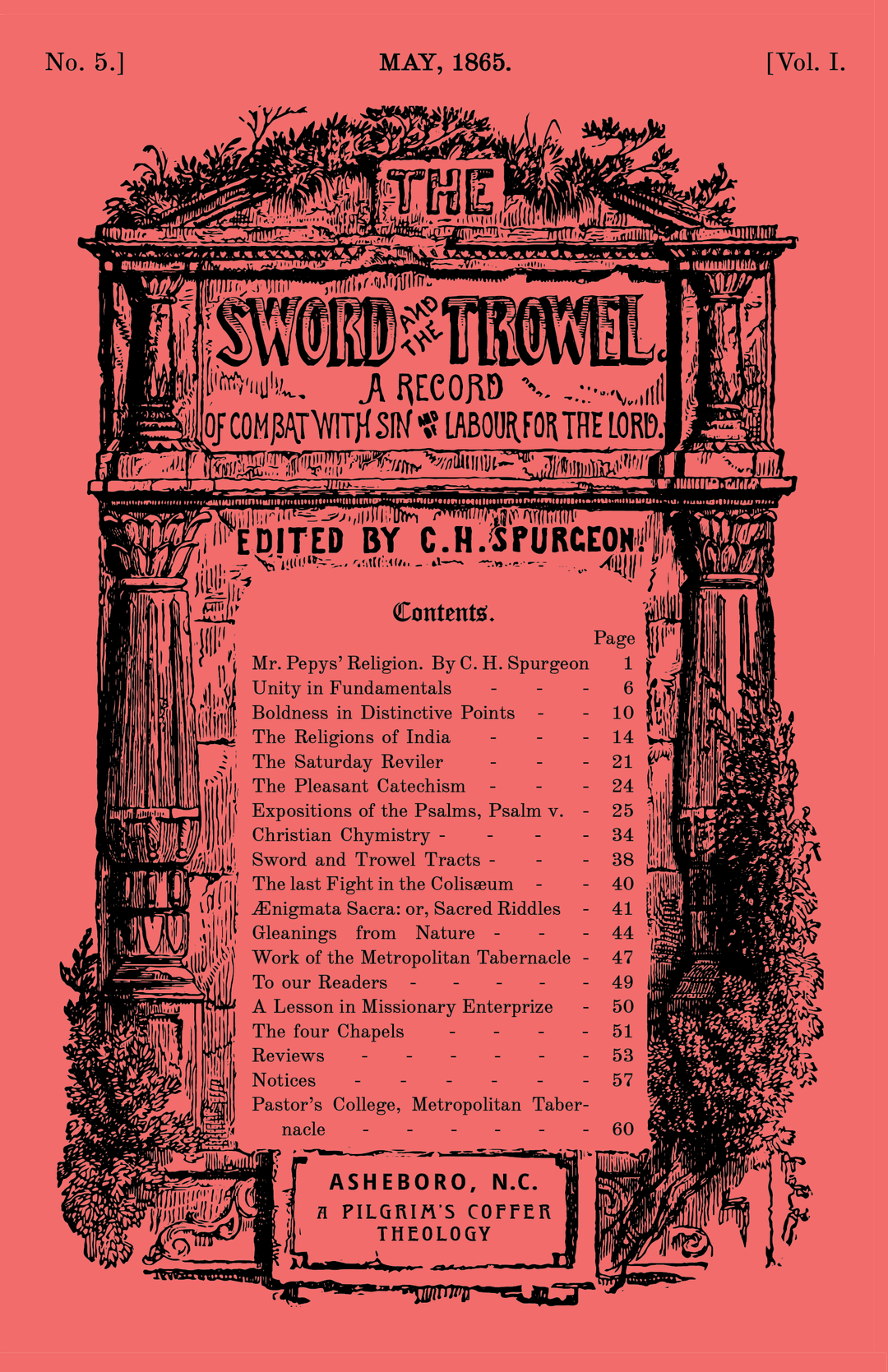 The Sword and the Trowel — May, 1865 (A Pilgrim's Coffer Theology Edition)