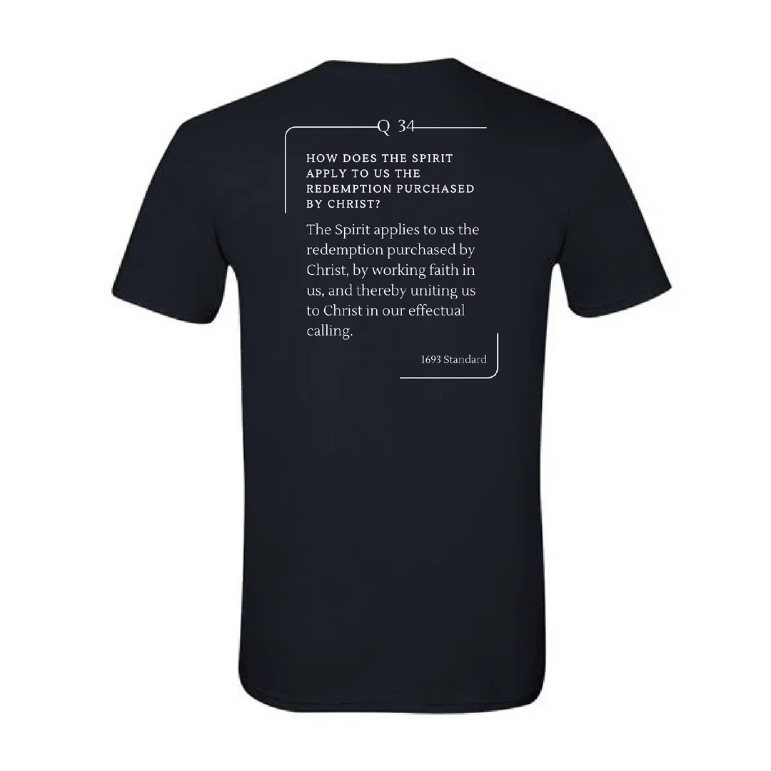 The 1693 Standard Baptist Catechism T-shirt: Question 34