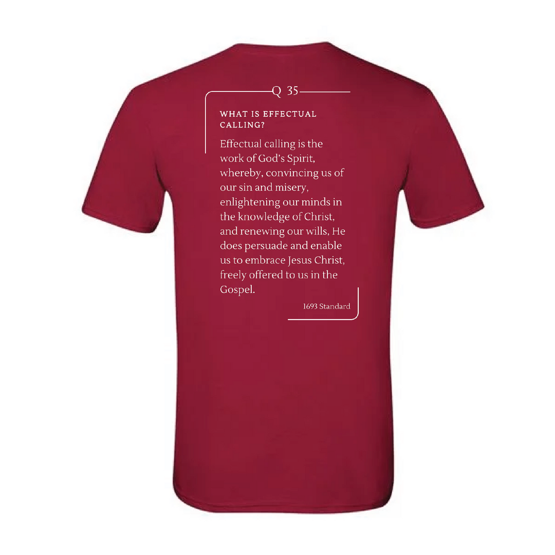 The 1693 Standard Baptist Catechism T-shirt: Question 35