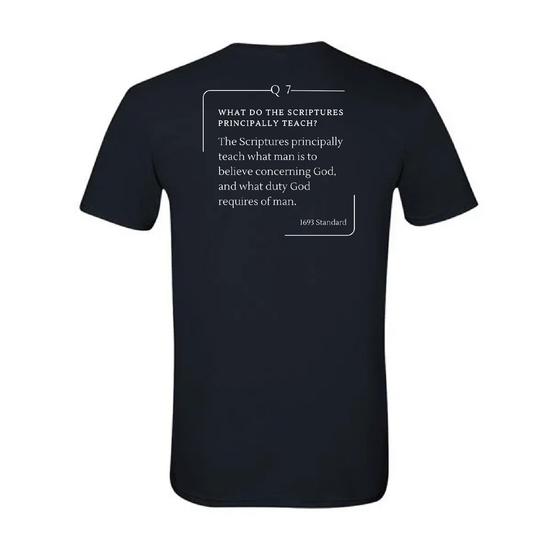 The 1693 Standard Baptist Catechism T-shirt: Question 7