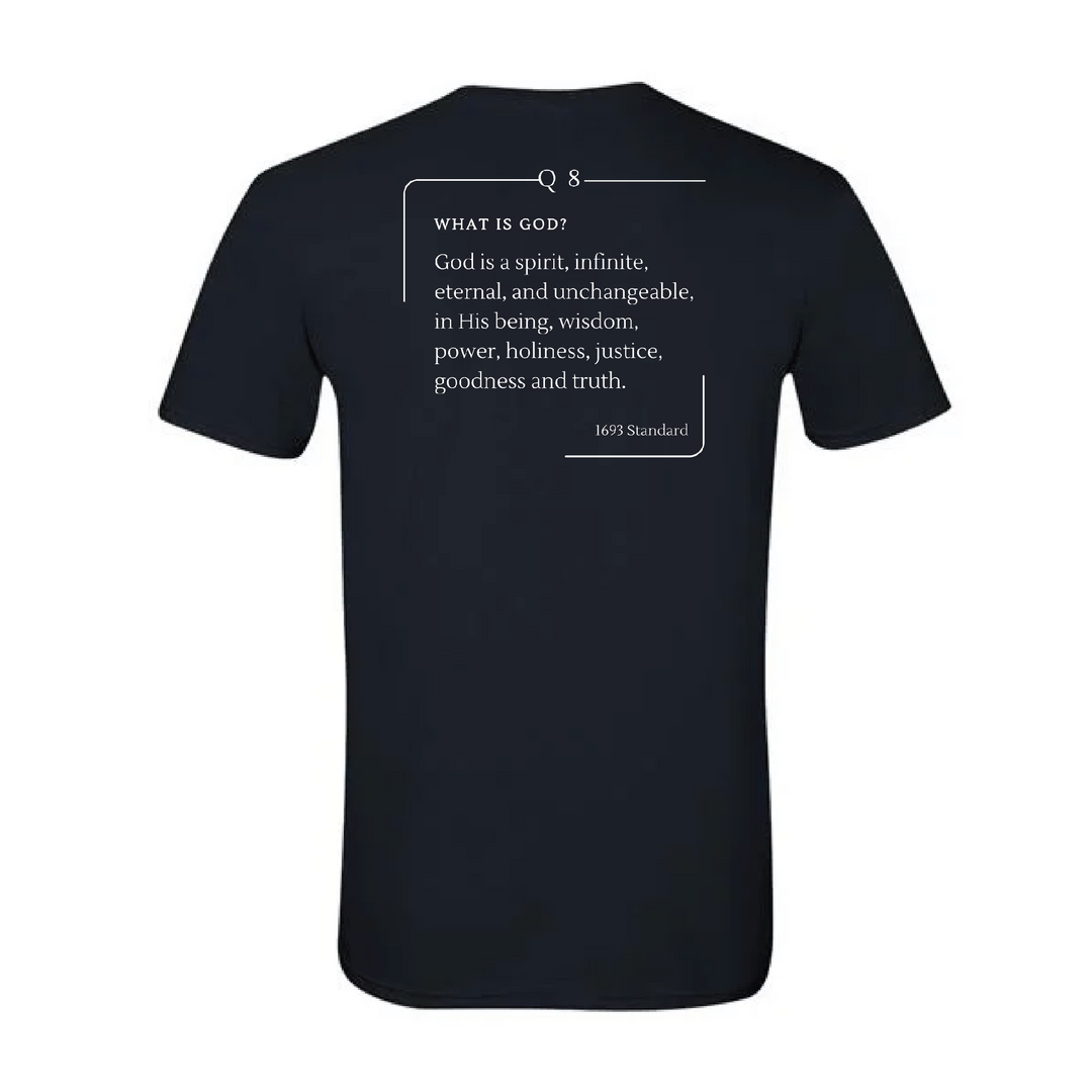 The 1693 Standard Baptist Catechism T-shirt: Question 8