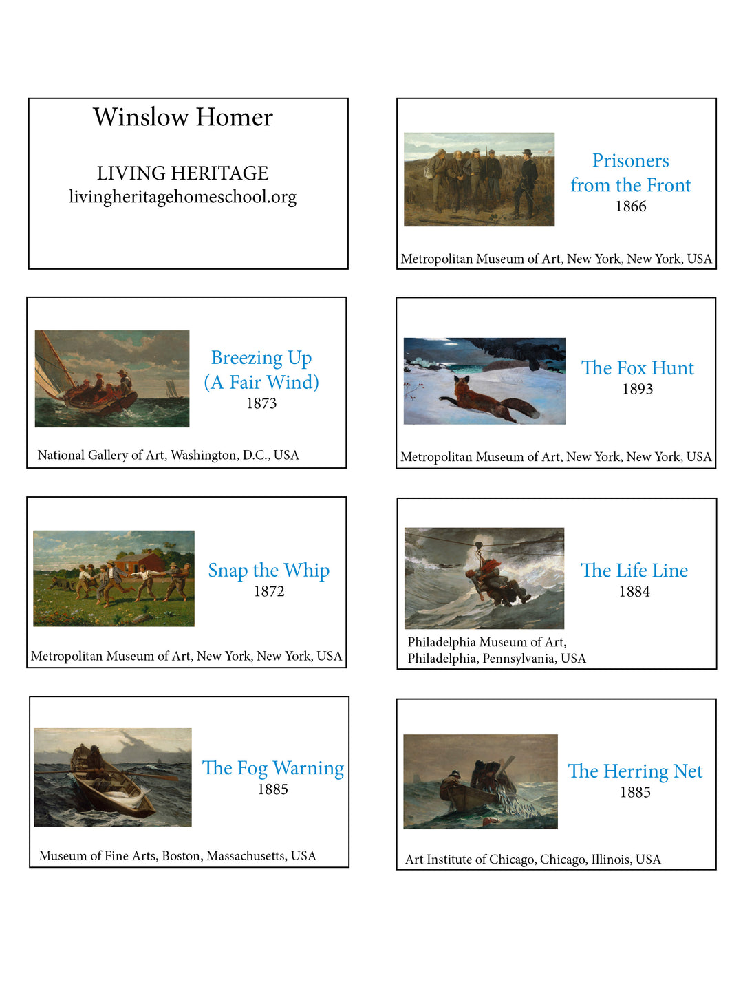 Winslow Homer Art Prints — Digital Download